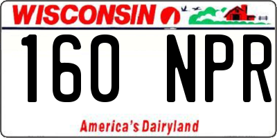 WI license plate 160NPR