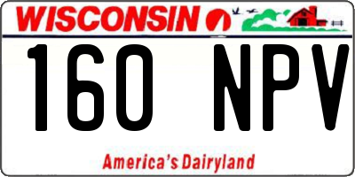 WI license plate 160NPV