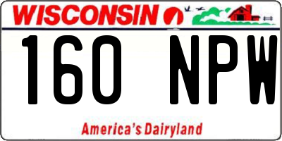 WI license plate 160NPW