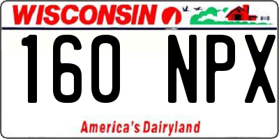 WI license plate 160NPX