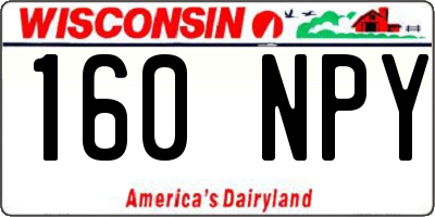 WI license plate 160NPY