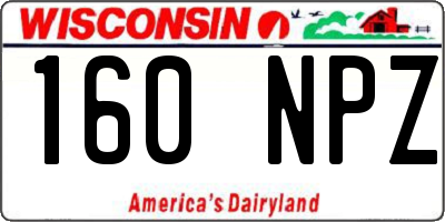 WI license plate 160NPZ