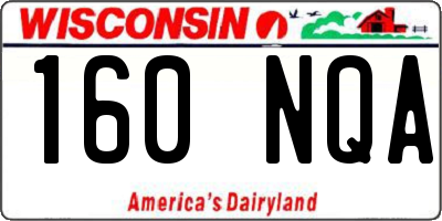 WI license plate 160NQA