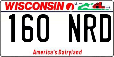 WI license plate 160NRD