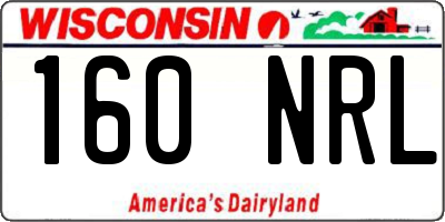 WI license plate 160NRL