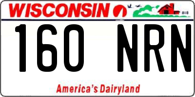WI license plate 160NRN