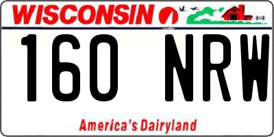WI license plate 160NRW