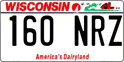 WI license plate 160NRZ