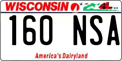 WI license plate 160NSA