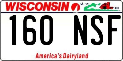 WI license plate 160NSF