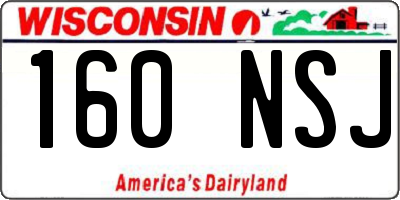 WI license plate 160NSJ