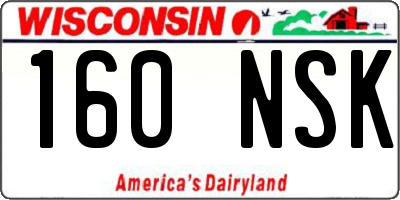WI license plate 160NSK