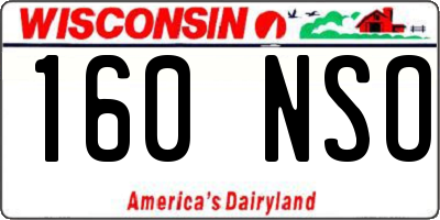 WI license plate 160NSO