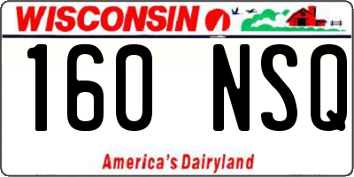 WI license plate 160NSQ