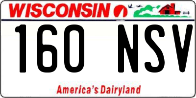 WI license plate 160NSV