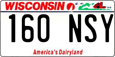 WI license plate 160NSY