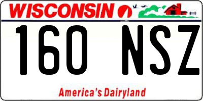 WI license plate 160NSZ