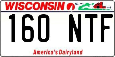 WI license plate 160NTF