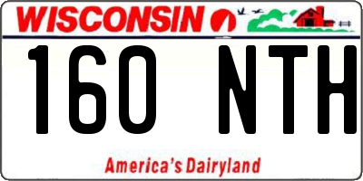 WI license plate 160NTH