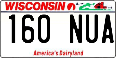 WI license plate 160NUA