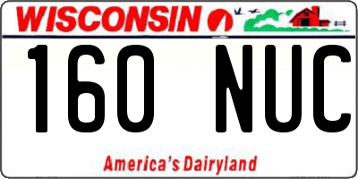 WI license plate 160NUC