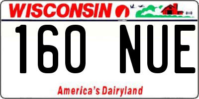 WI license plate 160NUE