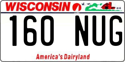 WI license plate 160NUG