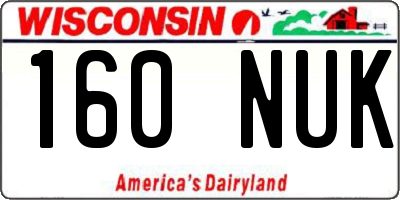 WI license plate 160NUK