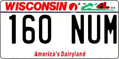 WI license plate 160NUM