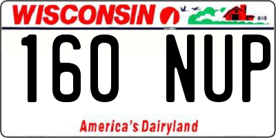 WI license plate 160NUP