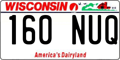 WI license plate 160NUQ
