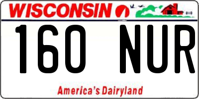 WI license plate 160NUR