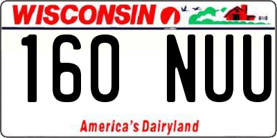 WI license plate 160NUU