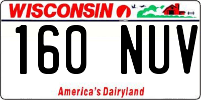 WI license plate 160NUV