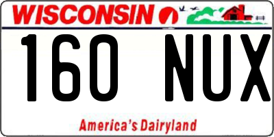 WI license plate 160NUX