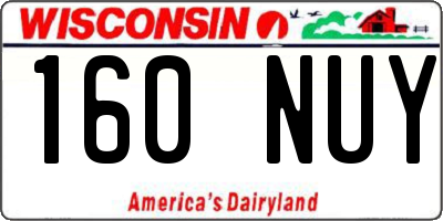 WI license plate 160NUY