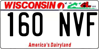 WI license plate 160NVF