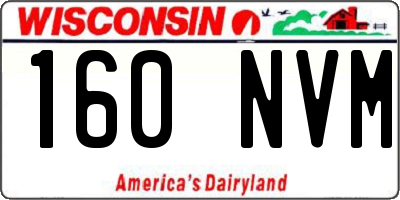 WI license plate 160NVM