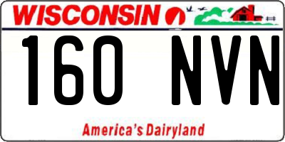 WI license plate 160NVN