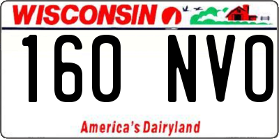 WI license plate 160NVO
