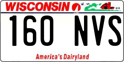 WI license plate 160NVS
