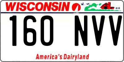WI license plate 160NVV
