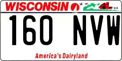 WI license plate 160NVW