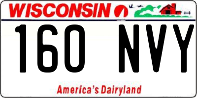 WI license plate 160NVY