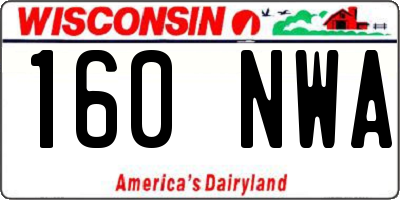 WI license plate 160NWA