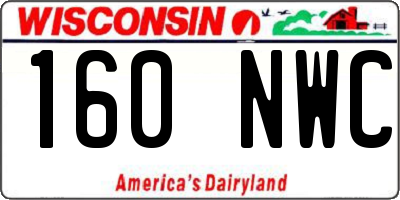 WI license plate 160NWC