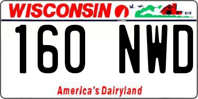 WI license plate 160NWD