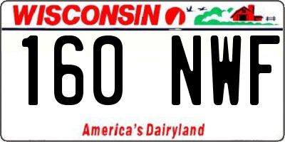WI license plate 160NWF