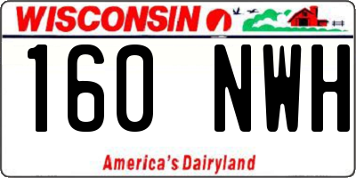WI license plate 160NWH