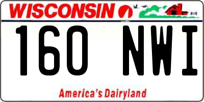WI license plate 160NWI